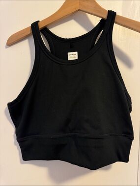 Prana Black Ribbed Racerback Sports Bra